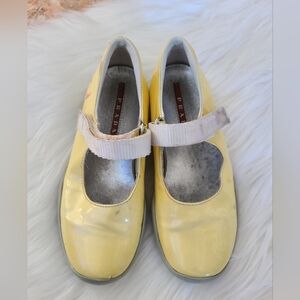Prada girls Yellow maryjane shoes